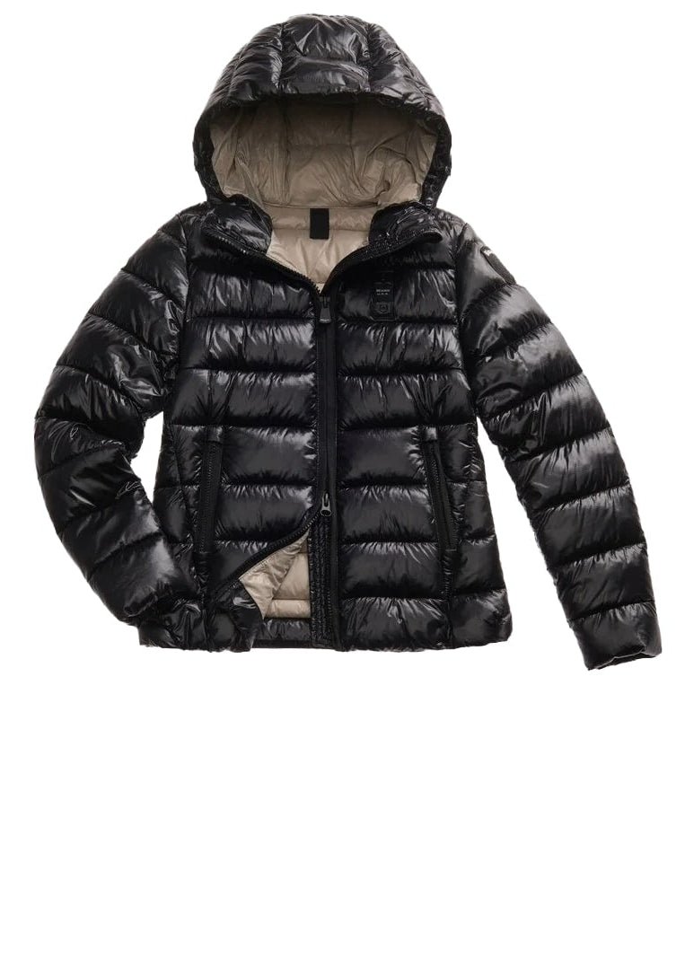 Blauer Giacca Piumino da donna a righe Caroll nero