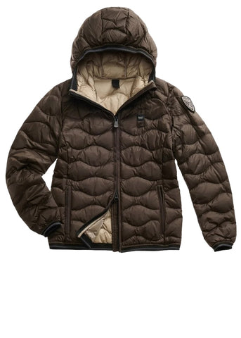 Blauer Giacca Piumino da donna ad onde Camelia marrone