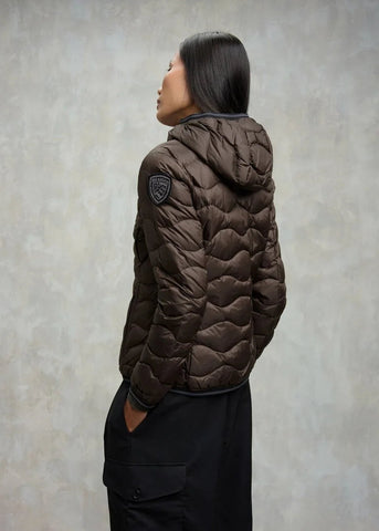 Blauer Giacca Piumino da donna ad onde Camelia marrone