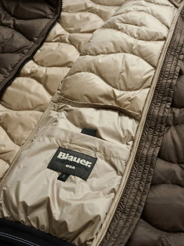 Blauer Giacca Piumino da donna ad onde Camelia marrone