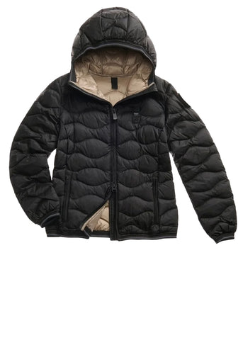 Blauer Giacca Piumino da donna ad onde Camelia nero