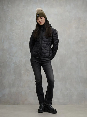 Blauer Giacca Piumino da donna ad onde Camelia nero