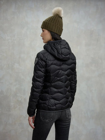 Blauer Giacca Piumino da donna ad onde Camelia nero