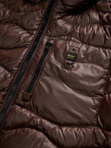 Blauer Giacca Piumino da uomo a onde Wave marrone