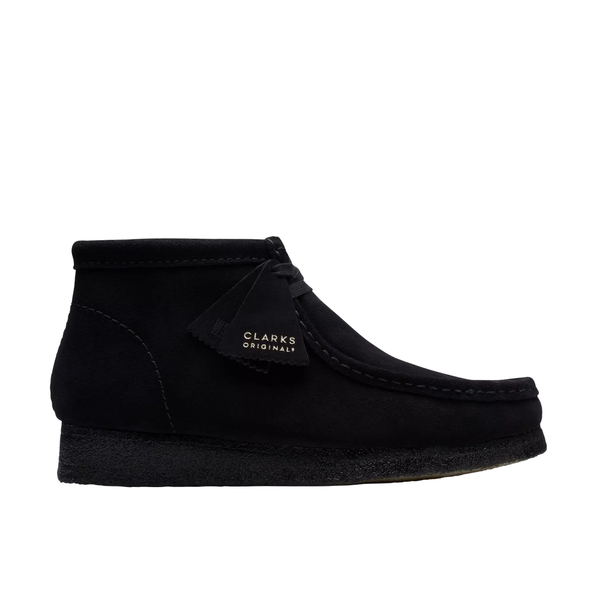 Clarks Scarpe da uomo in camoscio Wallabee Boot nero
