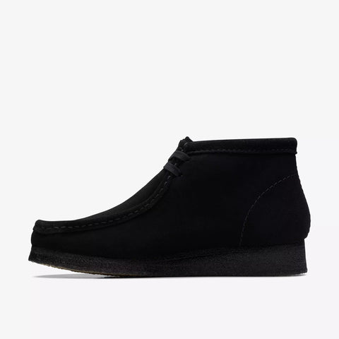 Clarks Scarpe da uomo in camoscio Wallabee Boot nero