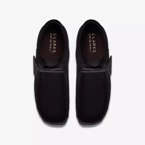 Clarks Scarpe da uomo in camoscio Wallabee Boot nero