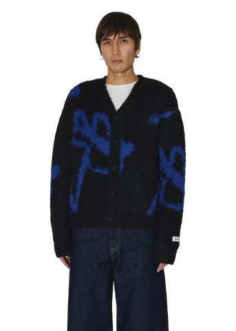 Dr Denim Cardigan unisex Dig F Black Blue Bloom