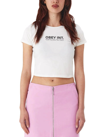 Obey Damen-Kurz-T-Shirt Int. Chloe Weiß