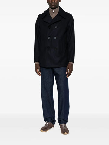 Chesapeake's Cappotto uomo doppiopetto in Lana Wool Peacoat blu