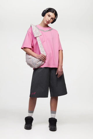 Ssstufff T-Shirt da uomo manica corta Necklace rosa