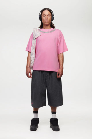 Ssstufff T-Shirt da uomo manica corta Necklace rosa