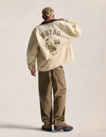 Evisu Giacca da uomo Vintage Canvas Coverall beige