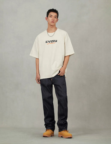 Evisu Jeans da uomo White Seagull Printed Pocket