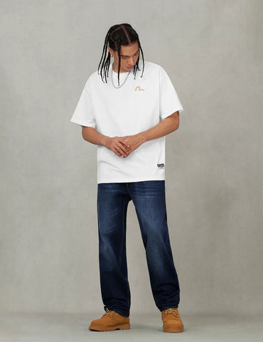 Evisu T-Shirt da uomo manica corta Seagull Emb. bianca