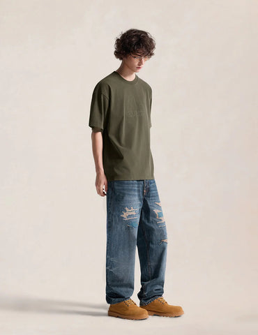 Evisu T-Shirt da uomo manica corta Seagull Applique grigia