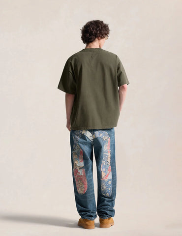 Evisu T-Shirt da uomo manica corta Seagull Applique grigia