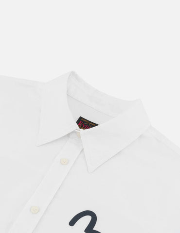 Evisu Camicia da uomo manica lunga Seagull Print Oxford bianca