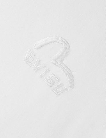 Evisu Men's Short Sleeve 2 Tone Emb Logo T-Shirt White