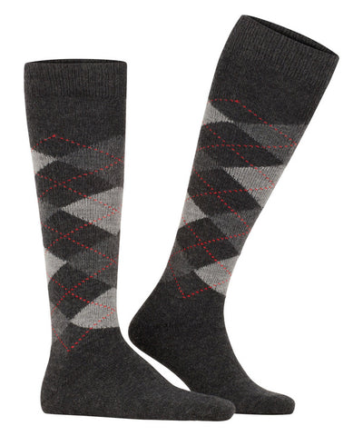 Burlington Gambaletti da uomo con Fantasia Argyle a Rombi Preston grigi