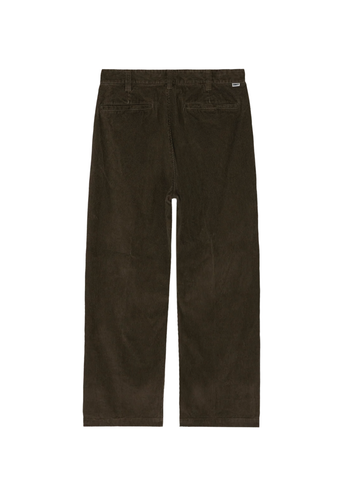Obey Pantalone in velluto da uomo Dean Pleated marrone