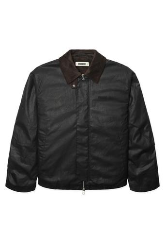 Woodbird Giacca cerata da uomo Ping Waxed nera