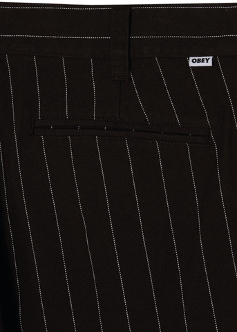 Obey Pantalone gessato da uomo Dean Stripe nero