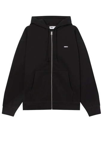 Obey Felpa da uomo con zip e cappuccio Est. Works Bold nera