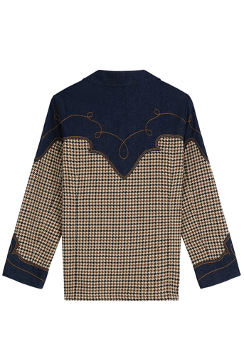 Regular Houndstooth Blazer in Rinse 112386802