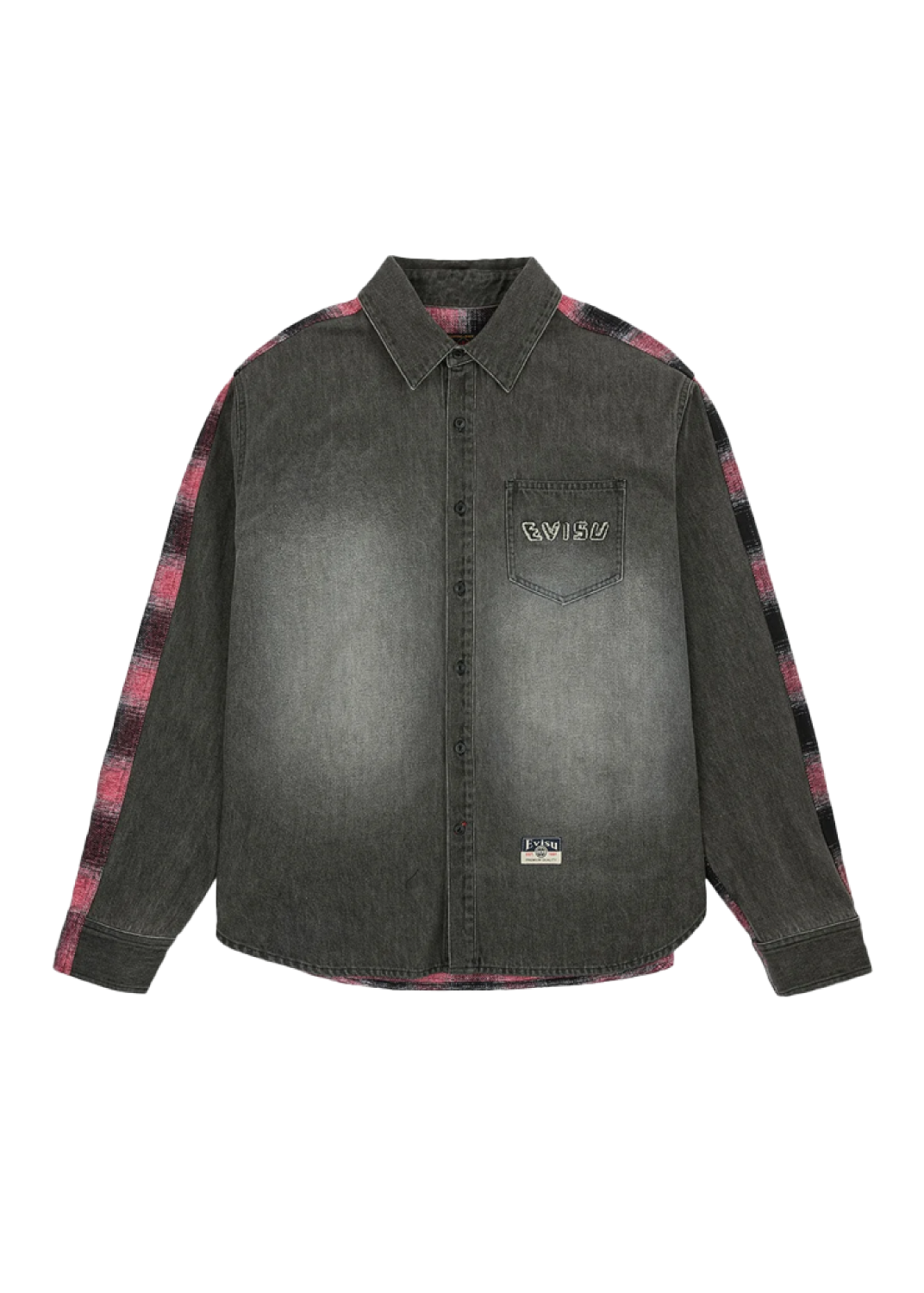 Evisu Camicia da uomo Fabric Blocking nera