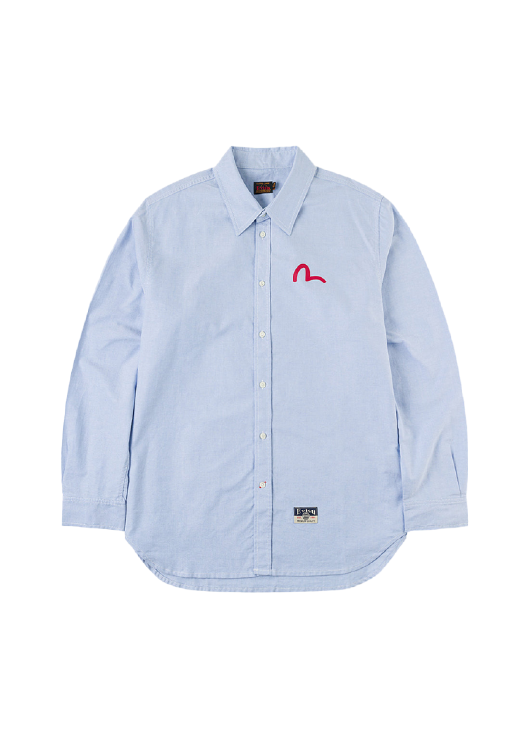 Evisu Camicia da uomo Oxford Red Seagull Print celeste