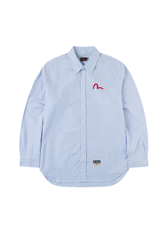 Evisu Camicia da uomo Oxford Red Seagull Print celeste