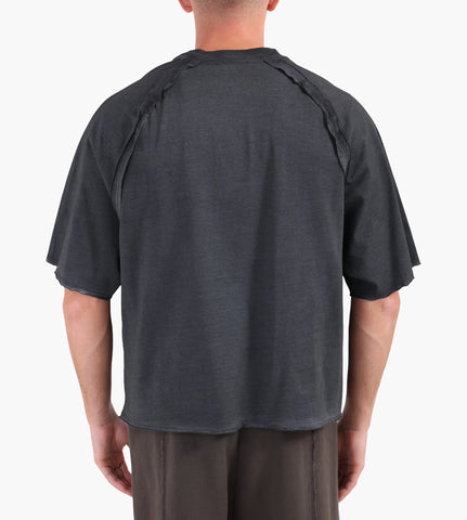 New Amsterdam T-Shirt da uomo manica corta Raw Edge nera