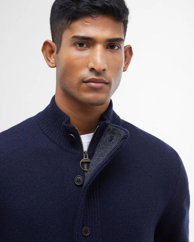 Barbour Maglione da uomo con zip Patch blu