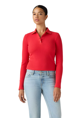 Levi’s Polo Donna Manica Lunga Rory rossa