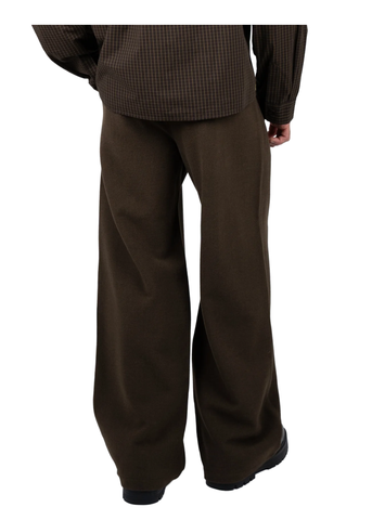 Prohibited Pantalone largo da uomo Revival Pleated marrone