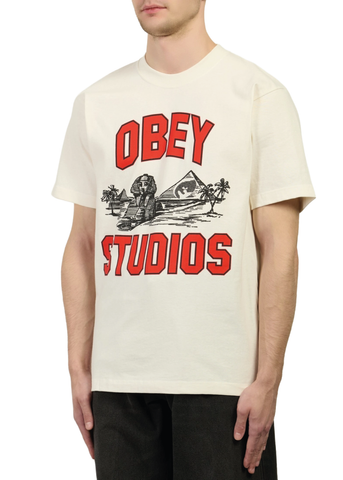 Obey T-Shirt da uomo manica corta Cairo panna
