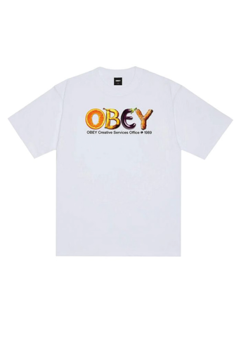 Obey T-Shirt da uomo manica corta Creative Services bianca