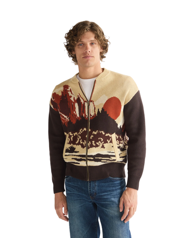 Wrangler Cardigan da uomo con zip Relaxed fantasia
