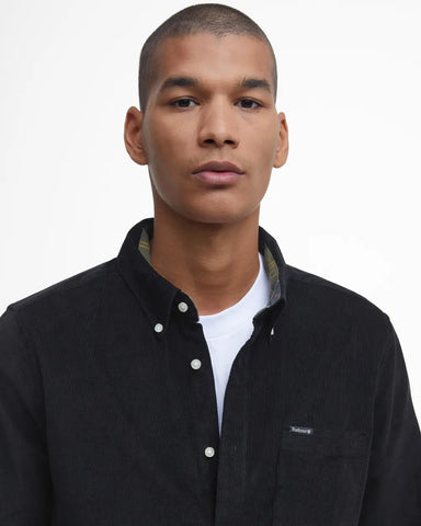 Barbour Camcia da uomo in velluto Ramsey nera