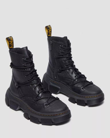 Dr Martens Stivali in pelle da donna DMXL a 8 occhielli neri