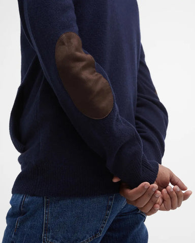 Barbour Maglione da uomo con zip Patch blu