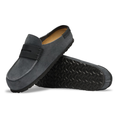 Birkenstock Mocassino in pelle scamosciata Naples Wrapped grigio 1032437