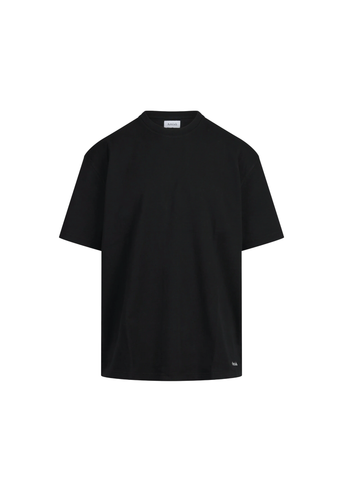 Amish T-Shirt girocollo in jersey di cotone Micro Logo nera