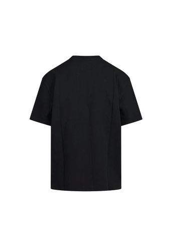 Amish T-Shirt girocollo in jersey di cotone Micro Logo nera
