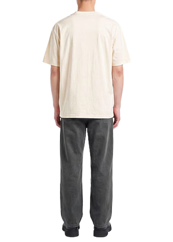 Amish T-Shirt girocollo in jersey di cotone Micro Logo panna