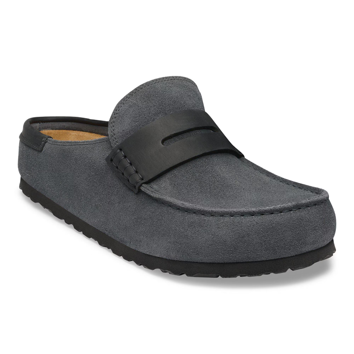 Birkenstock Mocassino in pelle scamosciata Naples Wrapped grigio 1032437