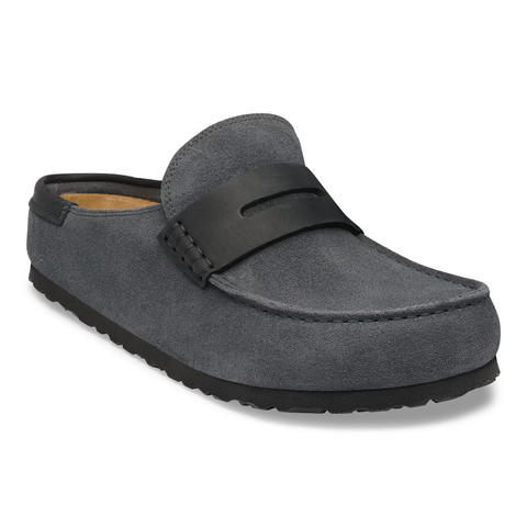 Birkenstock Mocassino in pelle scamosciata Naples Wrapped grigio 1032437