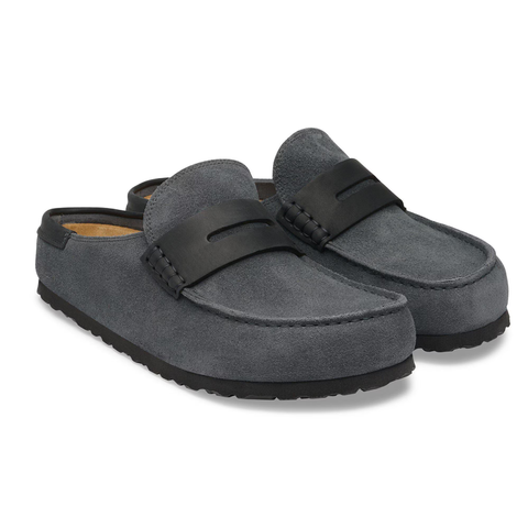 Birkenstock Mocassino in pelle scamosciata Naples Wrapped grigio 1032437