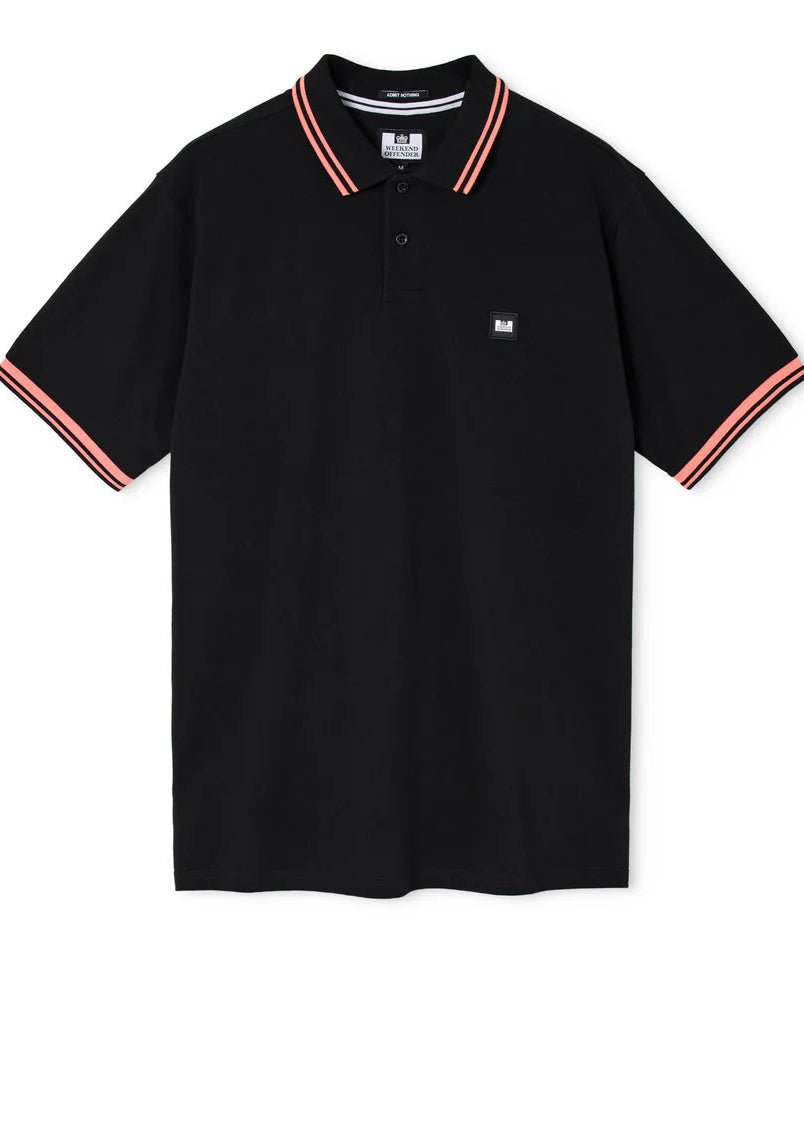Weekend Offender Polo da uomo manica corta Levanto nera